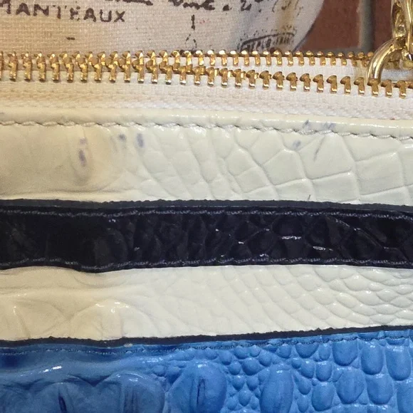 Brahmin Adjustable Crossbody Blue,  White, Reptile - Picture 4 of 16